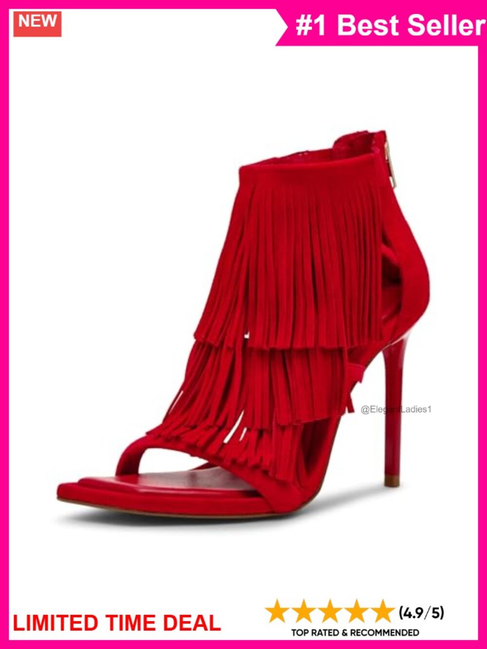 Steve Madden Fringzy Suede Stiletto Heel Square Toe Ankle Strap Pump